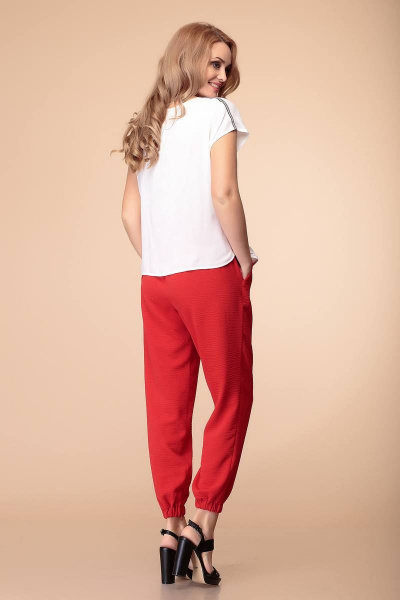 Блуза, брюки Romanovich Style 2-1334 белый/красный - фото 3