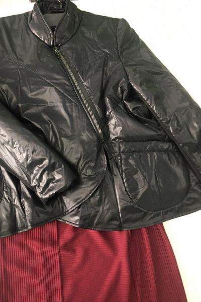 Куртка, платье ElPaiz 484 черный+бордо - фото 4