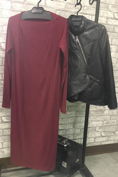 Куртка, платье ElPaiz 484 черный+бордо - фото 3