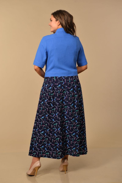 Жакет, юбка Lady Style Classic 1328 синий - фото 3