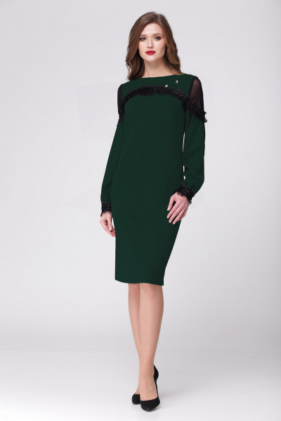 Платье VOLNA 1023 т.зеленый - фото 1