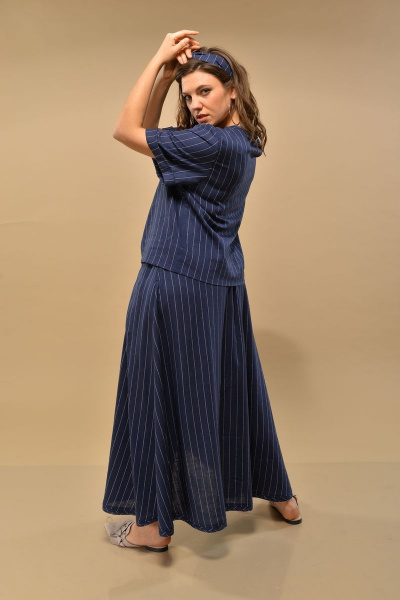 Блуза, юбка GRATTO 1001 синий - фото 3