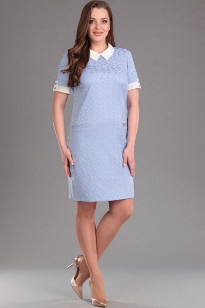 Платье Lady Style Classic 1063 голубой_узор - фото 1