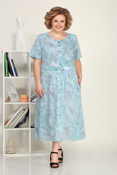 Платье Ивелта плюс 1700 голубой - фото 1