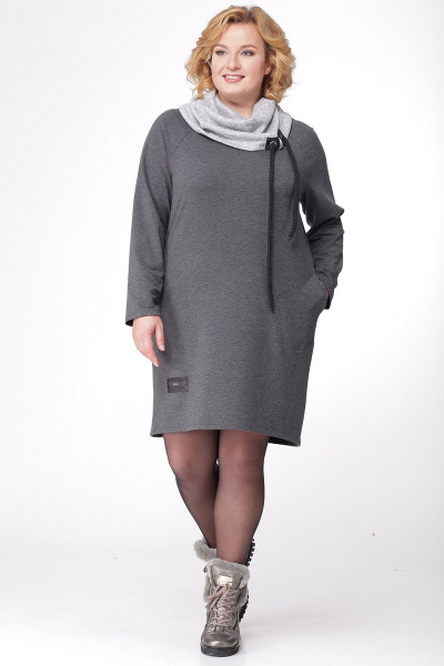 Платье LadisLine 902 серый - фото 2