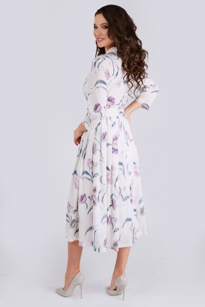 Платье, пояс Teffi Style L-1425 ловандовы_розы - фото 3