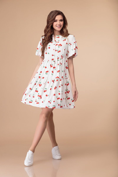 Платье Svetlana-Style 1368 белый+вишни - фото 2