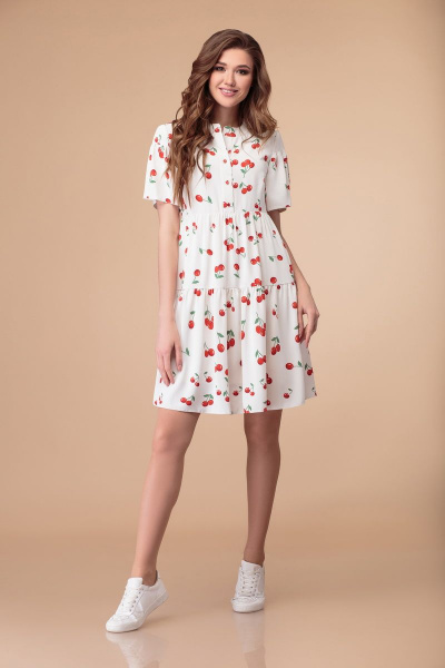Платье Svetlana-Style 1368 белый+вишни - фото 1