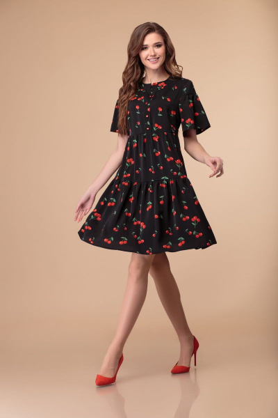 Платье Svetlana-Style 1379 черный+вишни - фото 2