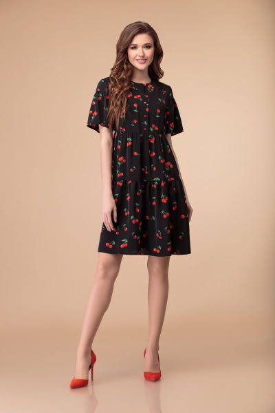 Платье Svetlana-Style 1379 черный+вишни - фото 1