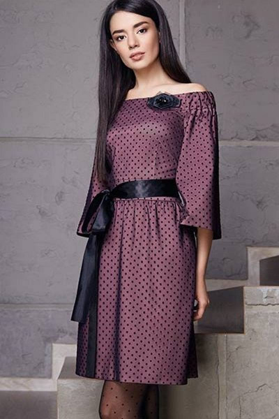 Платье LaVeLa L1729 черный/розовый - фото 1