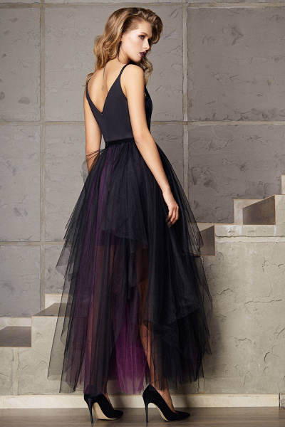 Платье LaVeLa L1707 черный/фиолетовый - фото 2