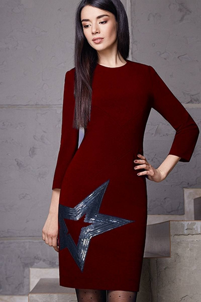 Платье LaVeLa L1737 бордовый - фото 1