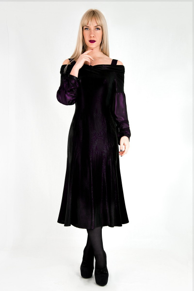 Платье Verina style 46-1 черно-фиолетовый - фото 1
