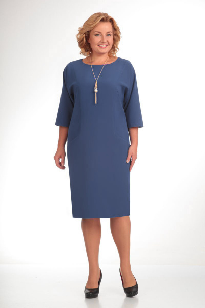 Платье ELGA 01-472 серо-голубой - фото 1