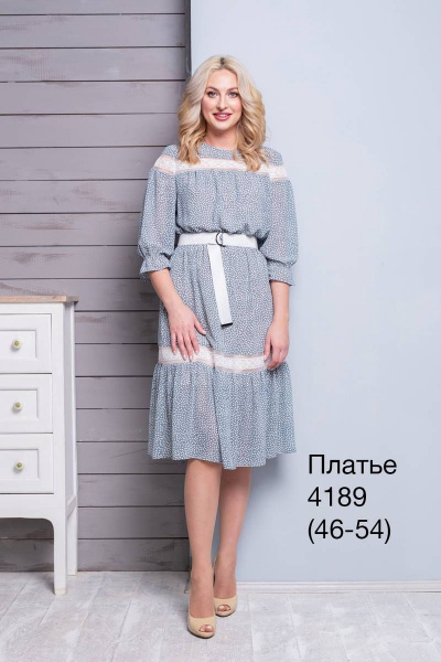 Платье Nalina 4189 серо-голубой - фото 1