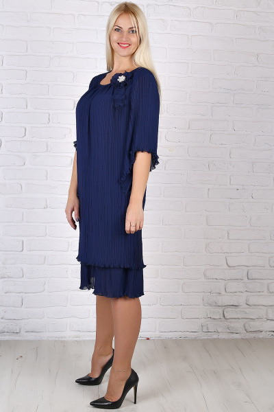 Платье Avila 0513 темно-синий - фото 3