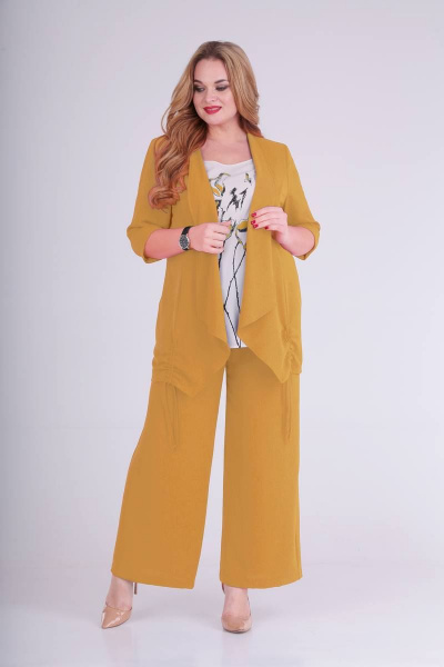 Блуза, брюки, жакет Viola Style 30498 желтый - фото 1