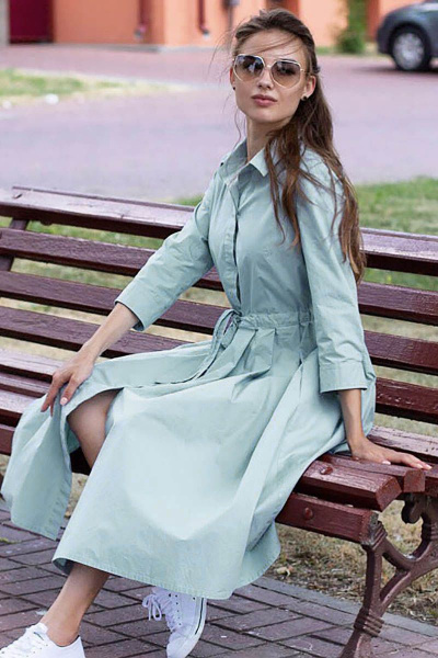 Платье Individual design 19116 серо-голубой - фото 1