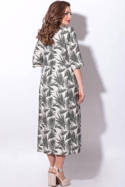 Платье LeNata 11023 листья-на-бежевом - фото 3
