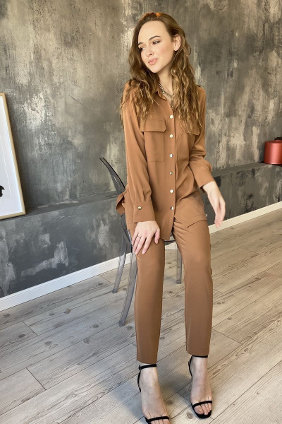 Блуза, брюки PUR PUR 810/1 коричневый - фото 2