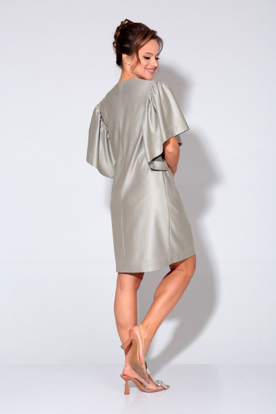 Платье Liona Style 870 бежево-серебристый - фото 4