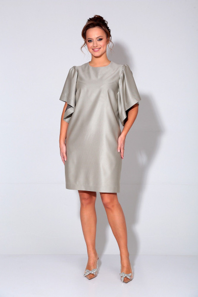 Платье Liona Style 870 бежево-серебристый - фото 1