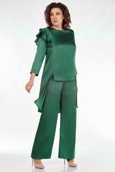 Блуза, брюки Мишель стиль 1167 изумруд - фото 5