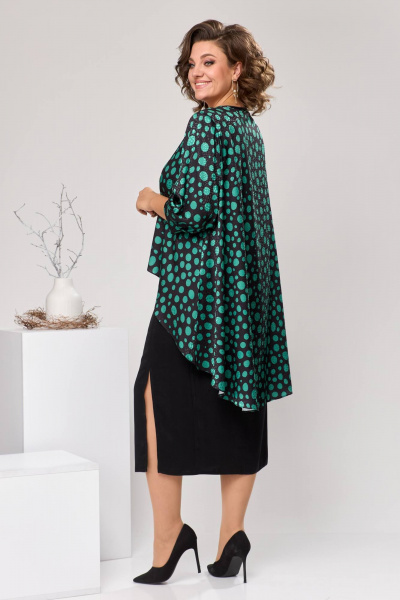 Блуза, платье Romanovich Style 3-2550 черный/зеленый - фото 6