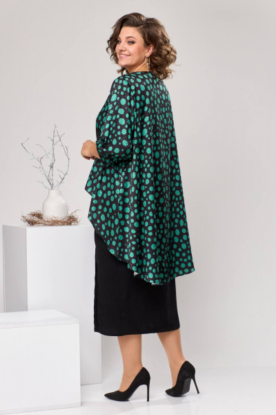 Блуза, платье Romanovich Style 3-2550 черный/зеленый - фото 7