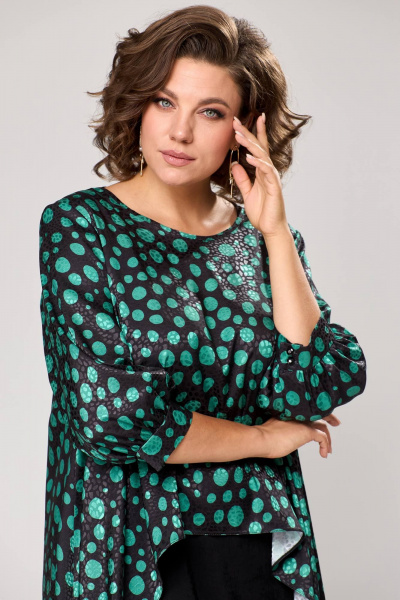 Блуза, платье Romanovich Style 3-2550 черный/зеленый - фото 5