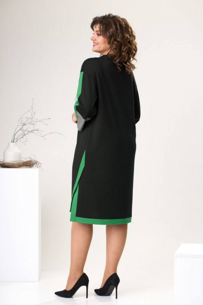 Платье Romanovich Style 1-2465 черный/зеленый - фото 3