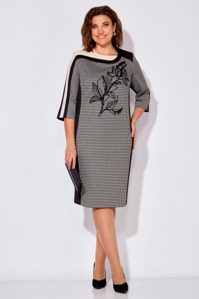 Платье Tellura-L 1714 черный/светлая_отделка - фото 1