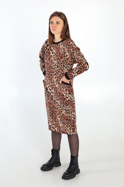 Платье i3i Fashion 107/1 рыжий_леопард - фото 2