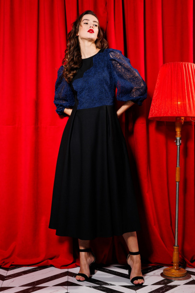 Платье NikVa 416-2 синий_черный - фото 5