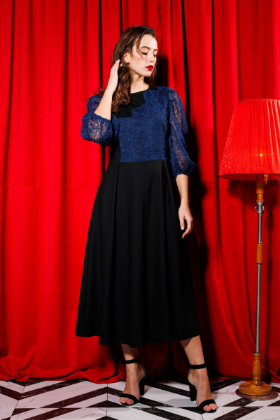 Платье NikVa 416-2 синий_черный - фото 3