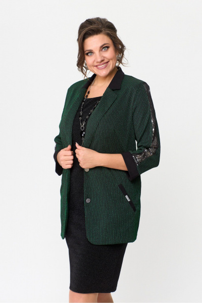 Жакет, платье Solomeya Lux 964 черно-зеленый - фото 1