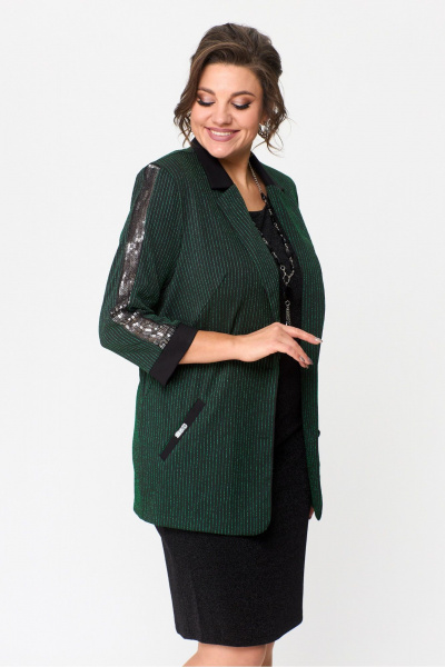 Жакет, платье Solomeya Lux 964 черно-зеленый - фото 2