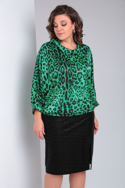 Блуза, юбка Immi 2034 зеленый-черный - фото 9