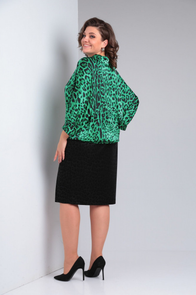 Блуза, юбка Immi 2034 зеленый-черный - фото 5