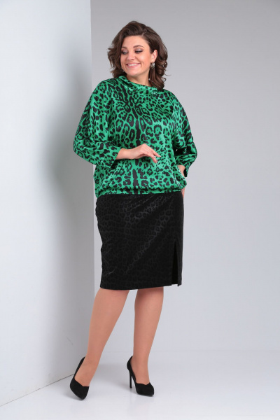 Блуза, юбка Immi 2034 зеленый-черный - фото 4