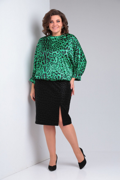 Блуза, юбка Immi 2034 зеленый-черный - фото 1