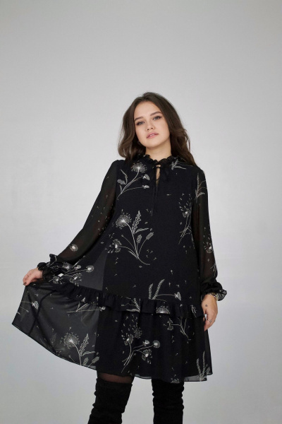 Платье Svetlana-Style 1696 черный+цветы - фото 1