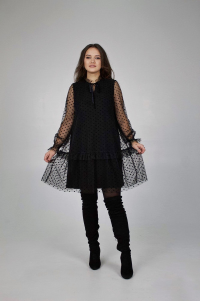 Платье Svetlana-Style 1696 черный+горошек - фото 1