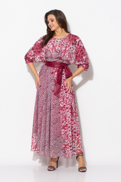 Платье Anastasia 1065 розовый(принт_лоепард) - фото 9