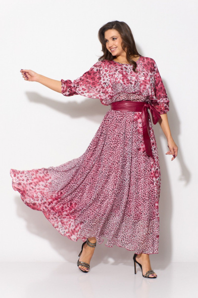 Платье Anastasia 1065 розовый(принт_лоепард) - фото 8