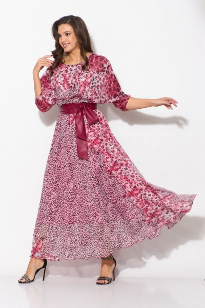 Платье Anastasia 1065 розовый(принт_лоепард) - фото 7