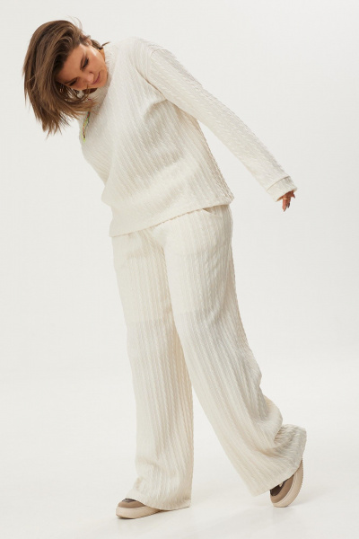 Брюки, лонгслив BegiModa 3051 топлёное_молоко - фото 6