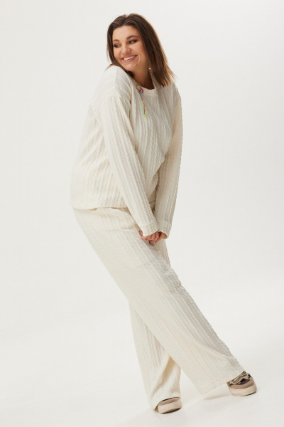 Брюки, лонгслив BegiModa 3051 топлёное_молоко - фото 5