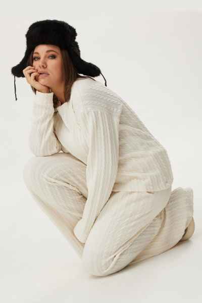 Брюки, лонгслив BegiModa 3051 топлёное_молоко - фото 4
